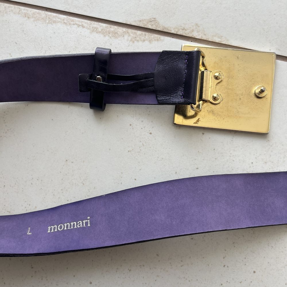 Pasek skóra naturalna Monnari fioletowy 4 cm
