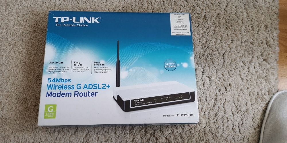 Modem TP-Link router ADSL Wi-Fi 54Mb/s TD-W8901G