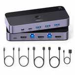 Przełącznik KVM Ugreen CM664 HDMI switch 2w1 4K 60Hz USB 3.0 + USB C