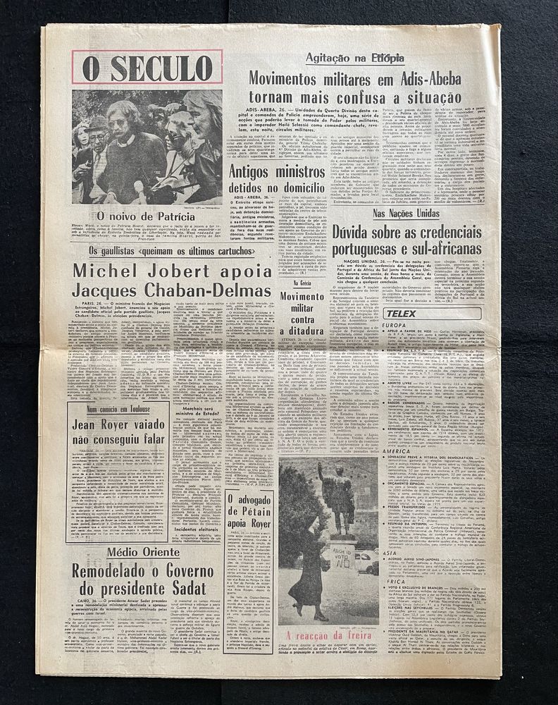 Jornal o SÉCULO, 27 de Abril 1974.