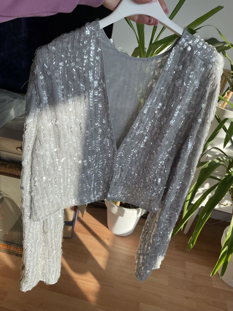 Cekinowa sukienka midi midaxi zestaw bluzka spódnica asos luxe xxl 44