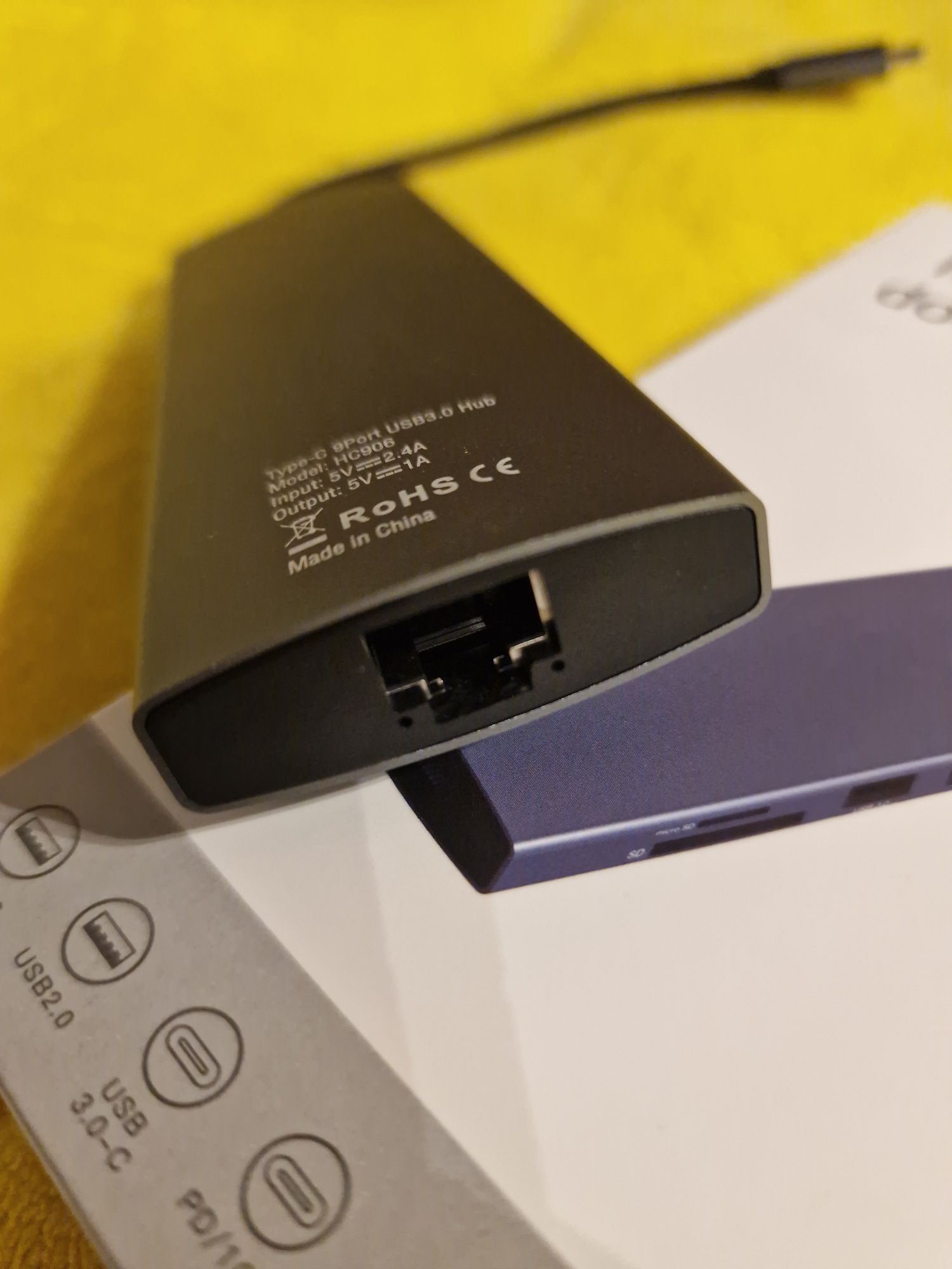 Stacja dokująca Hub USB C - HDMI 4K/60Hz, Gigabit Ethernet, PD 100W,