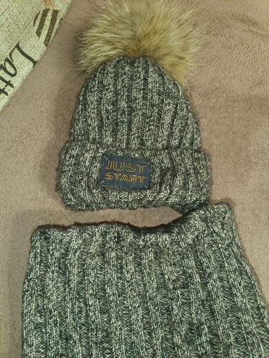 Зимова шапка з хомутом для хлопчика