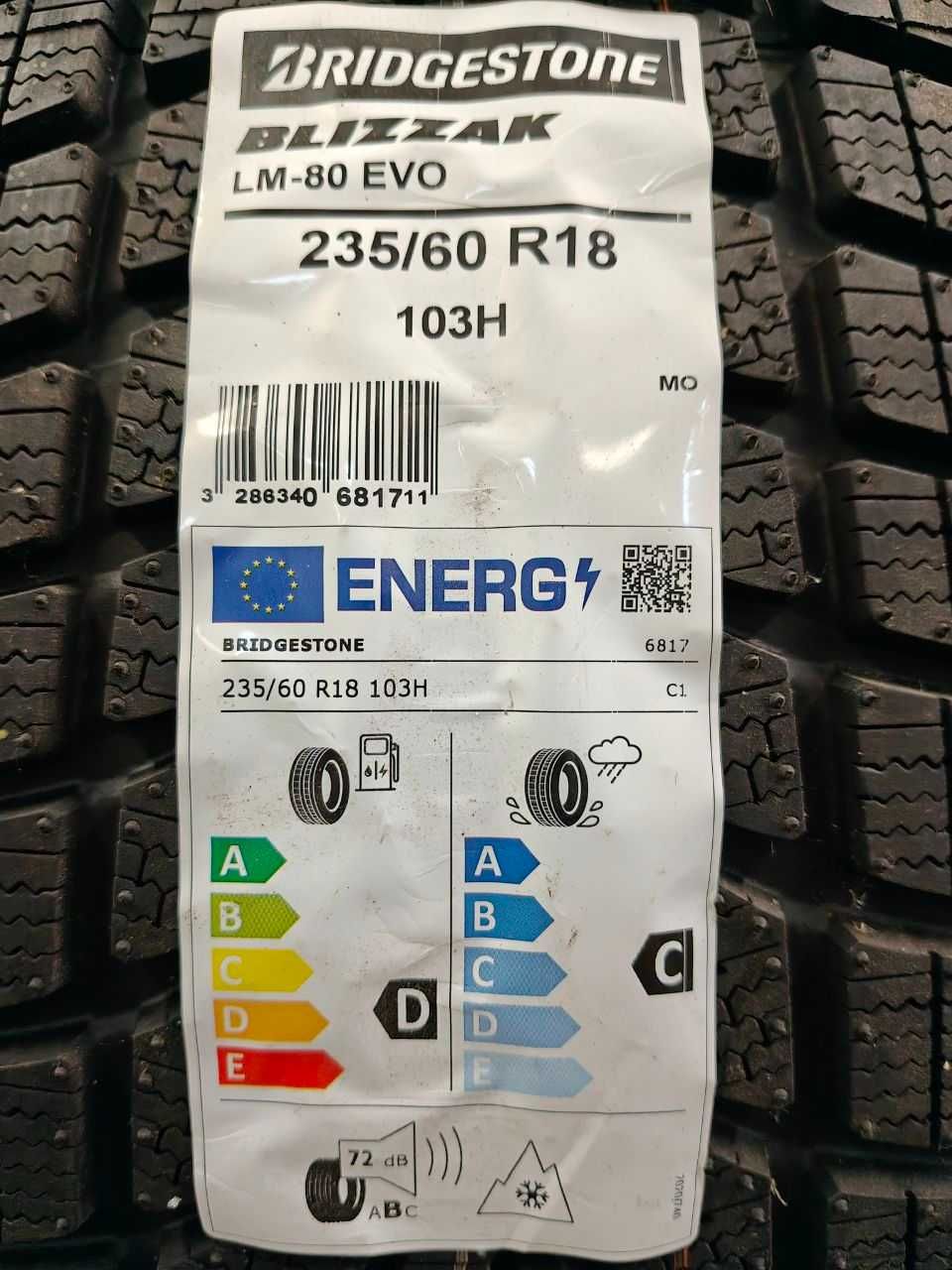 Komplet opon zimowych 18" Bridgestone LM-80 EVO 235/60 R18 103H MO