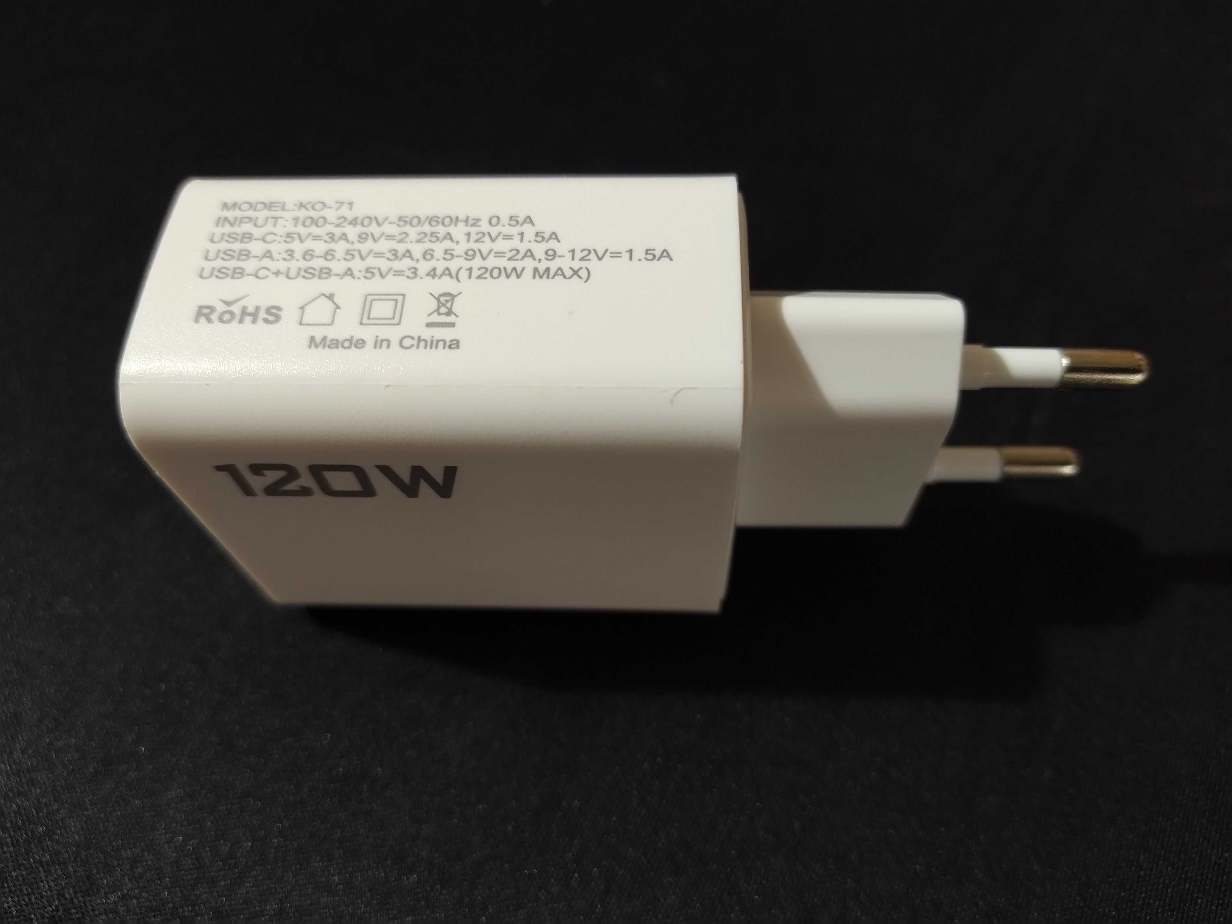 Carregador novo máx 120W 4 portas com 2xUSB-C e 2x USB-A