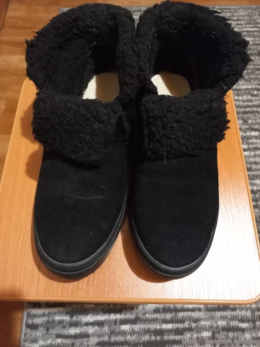 Черевики замша зимові, чорні 39.5 розмір