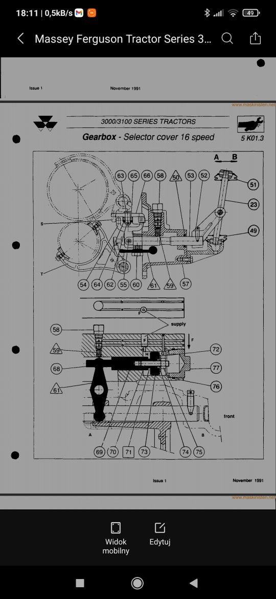 Instrukcja napraw Massey Ferguson 3000, 3100