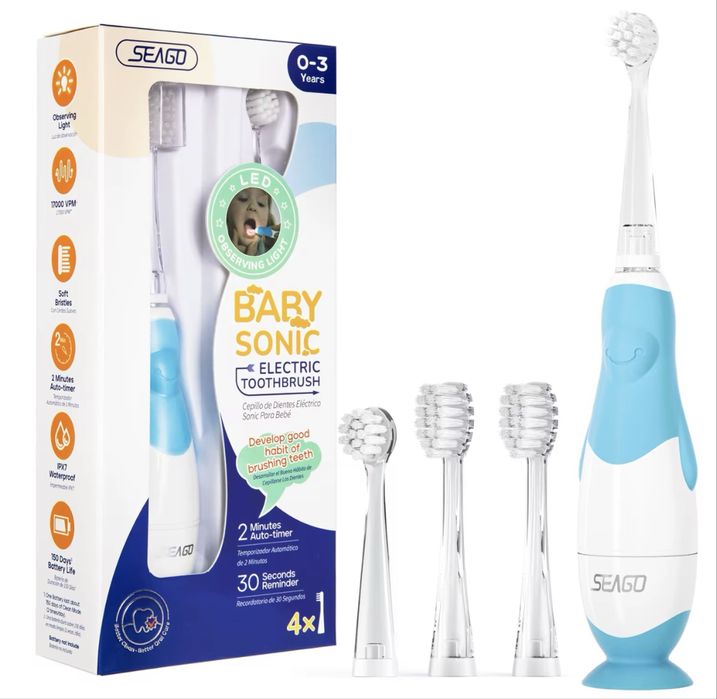 Оригінальна дитяча електро зубна щітка якісна колір рожевий блакитний