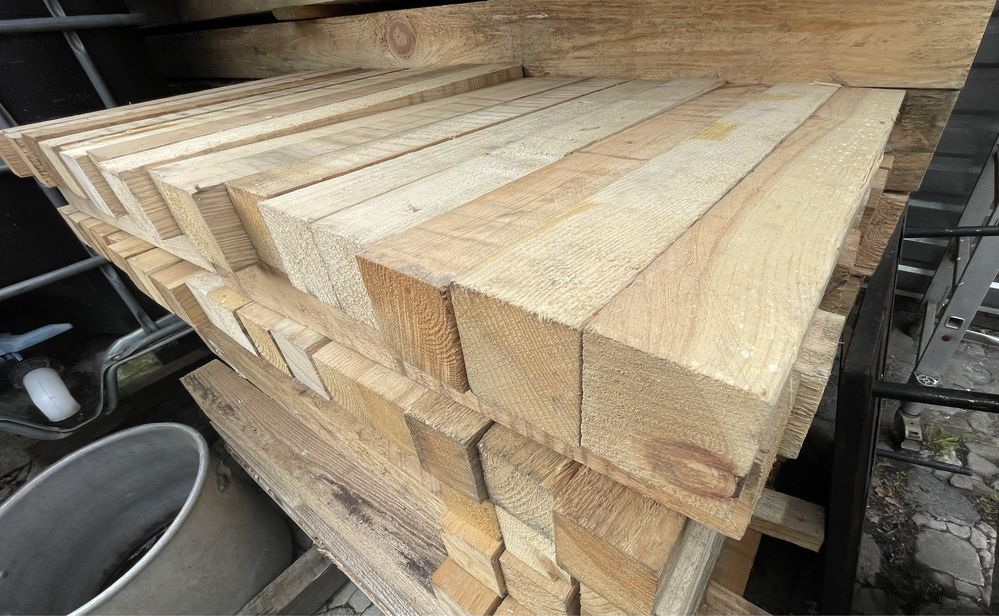 Kołki / Kantówki drewniane, 5,5 x 5,5 x 50 cm - Nowe