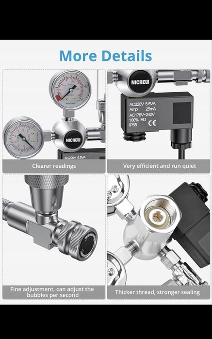 NICREW Regulator CO2 Do Akwarium Reduktor Ciśnienia