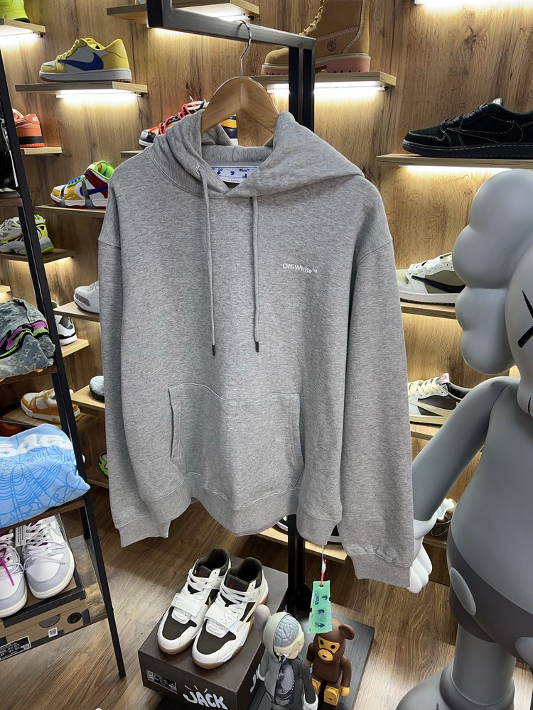 Худі Off-White c/o Virgil Abloh Wave Outline Diagonal Print Grey