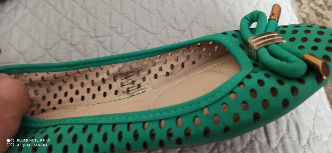 Buty Nowe baleriny zielone 37