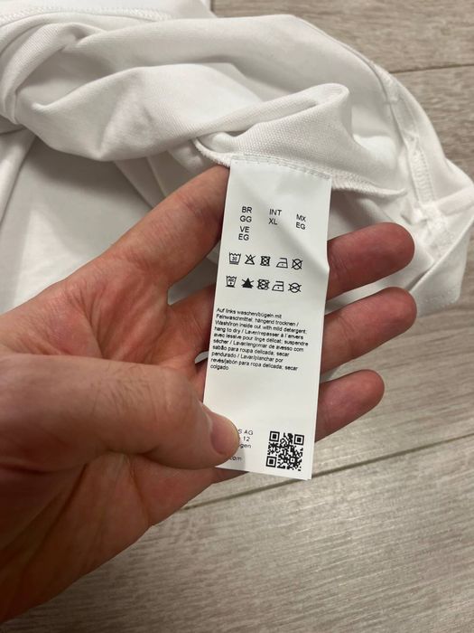 Белое мужское поло футболка Hugo Boss