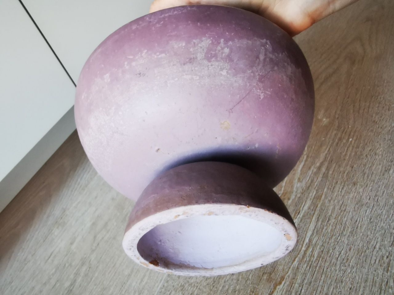 Wazon ceramiczny fioletowy retro