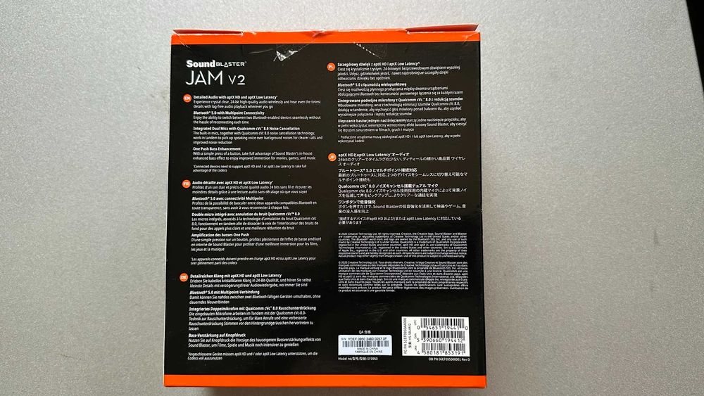 Creative Sound Blaster JAM V2 Bluetooth 5.0 Czarne