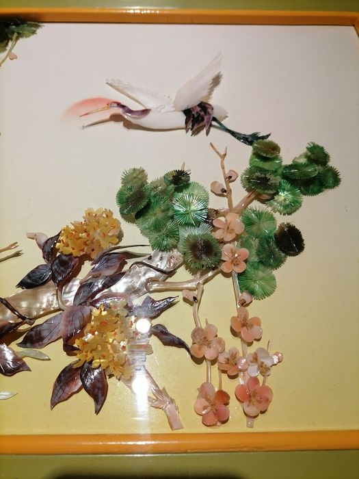 Quadro em Madre Pérola com moldura em madeira