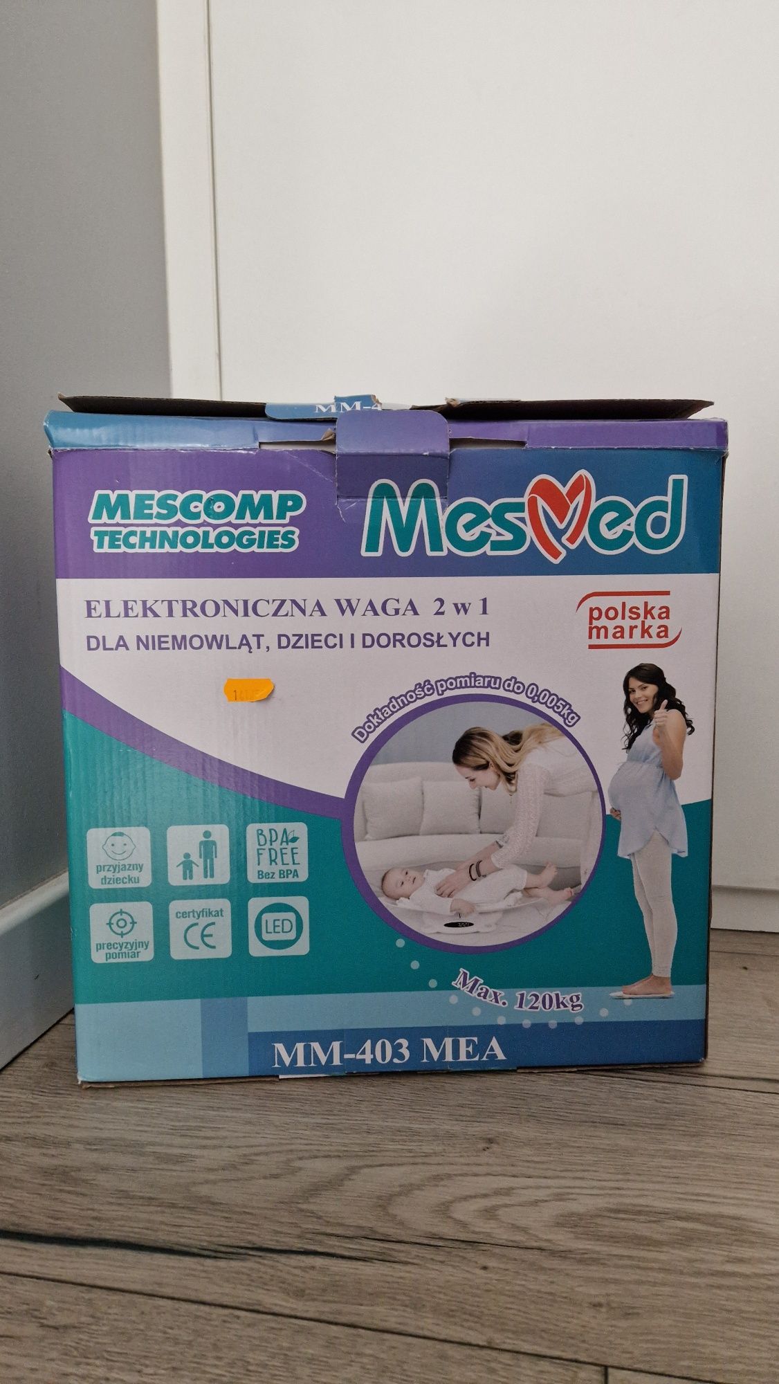 Elektroniczna waga MesMed 2w1 dla niemowąt, dzieci i dorosłych