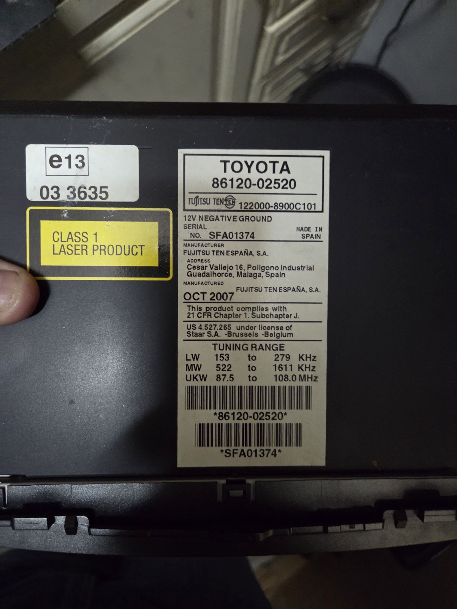 Auto-radio original toyota Auris c/ CD
motivo de venda: coloquei um co