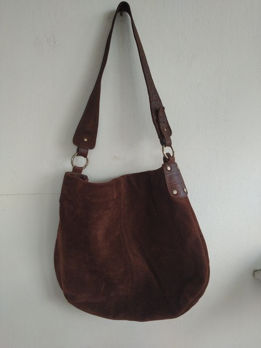 Mala castanha em pele, estilo boho