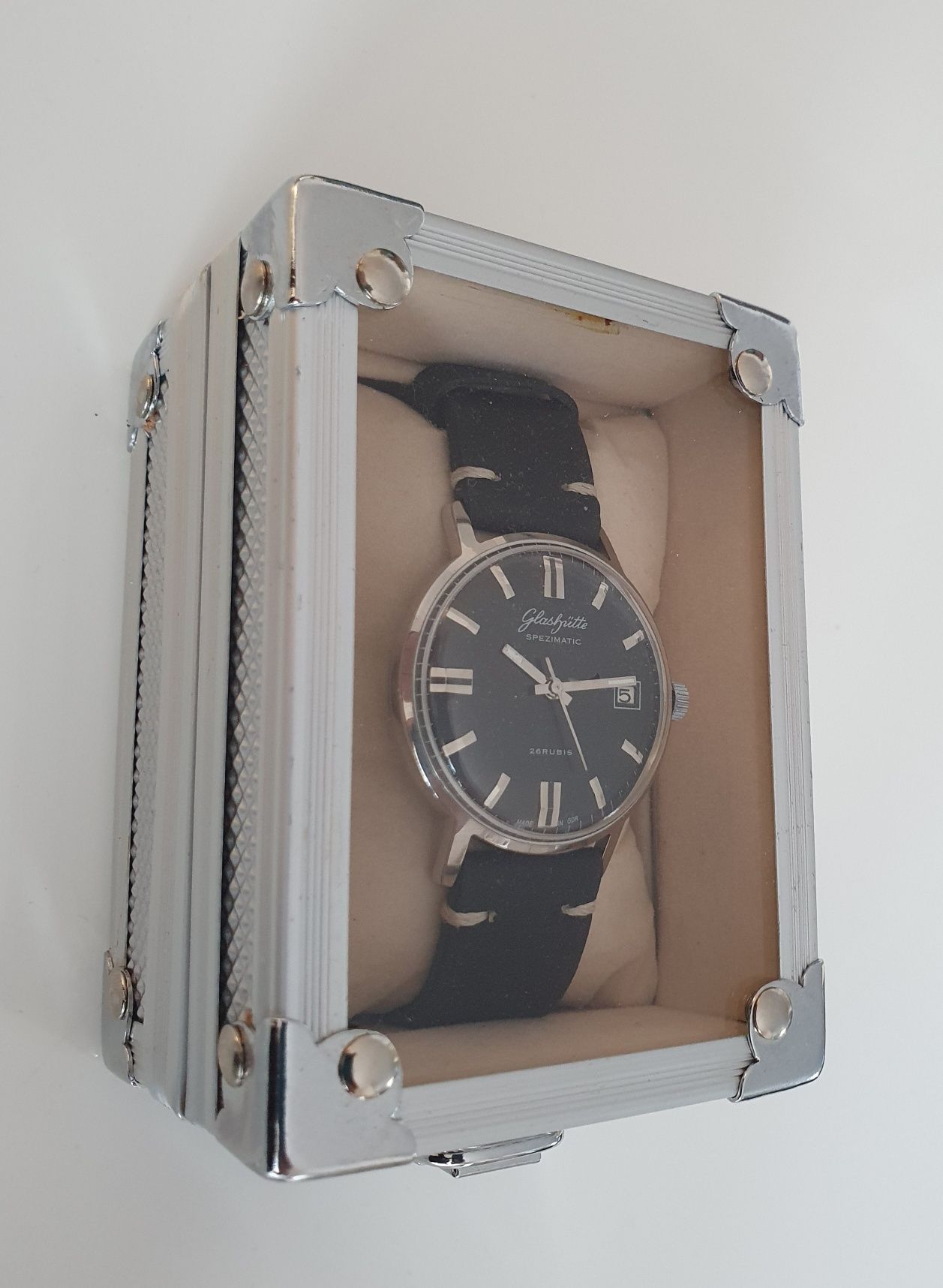 Gub Glashutte Spezimatic.  Silver, męski zegarek.  Lata 60-te.  Ideał.