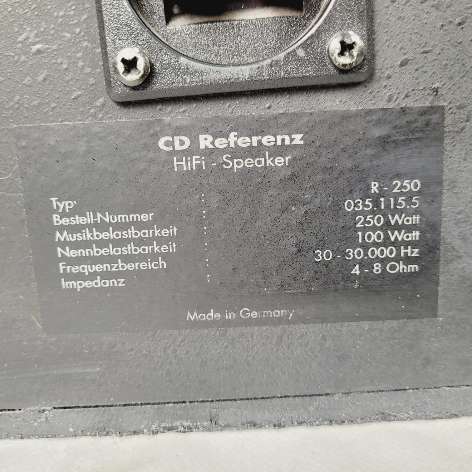 Kolumny CD REFERENTZ R 250 Duże monitory 4-8ohm  100/250W 30-30kHz