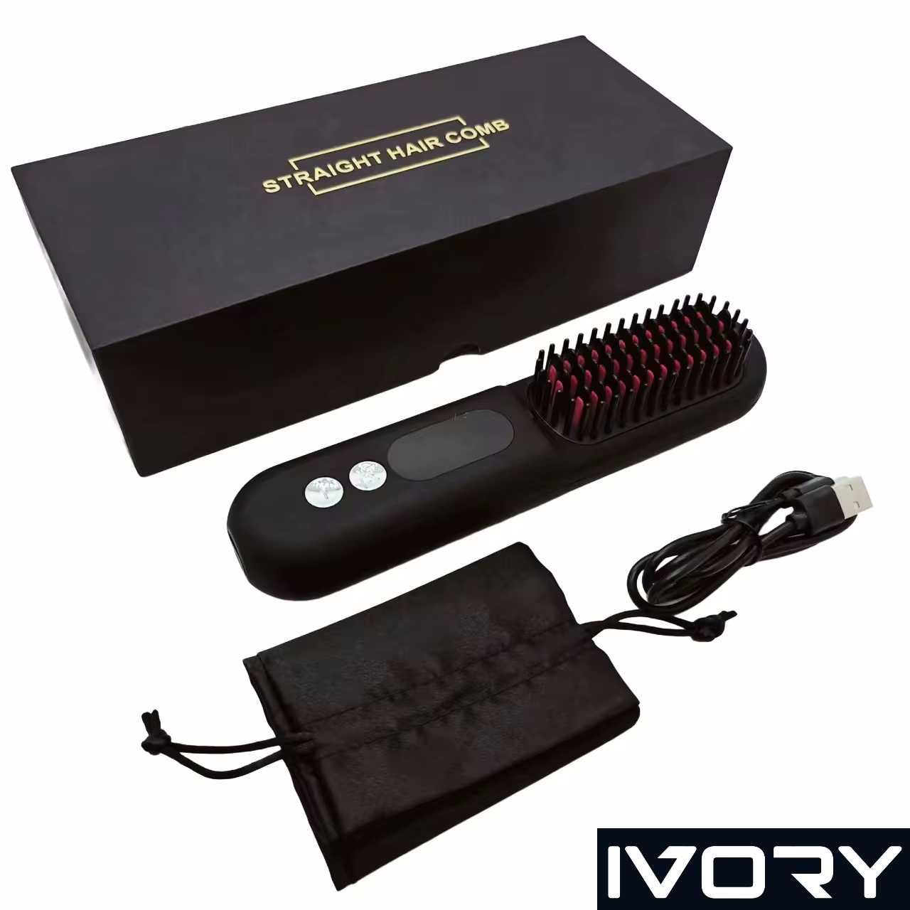 Аккумуляторная расческа-выпрямитель для волос - Ivory (Япония)
