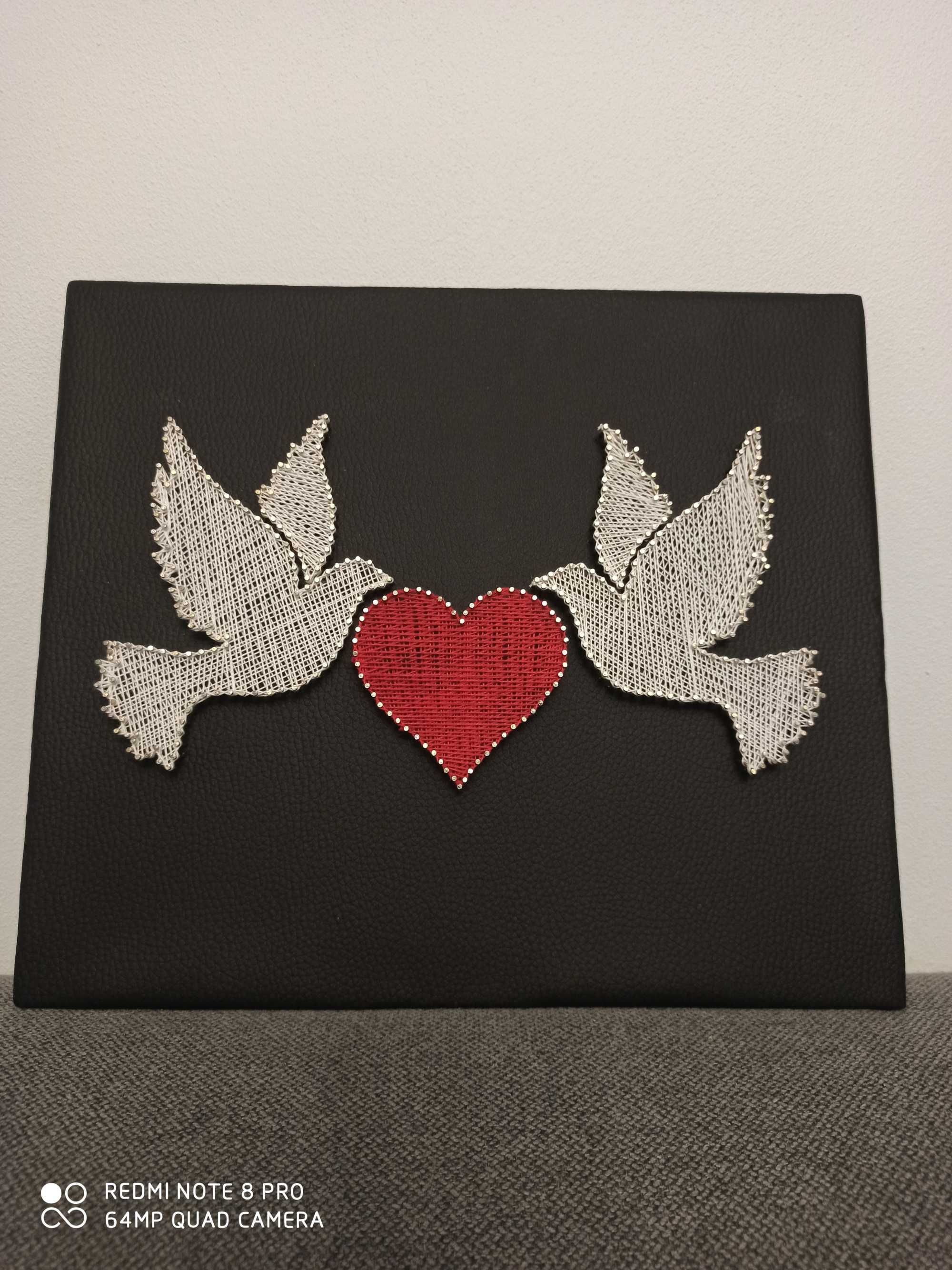 Obraz string art gołębie