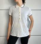 Polo Koszulka Moncler White Logo Buttons Women