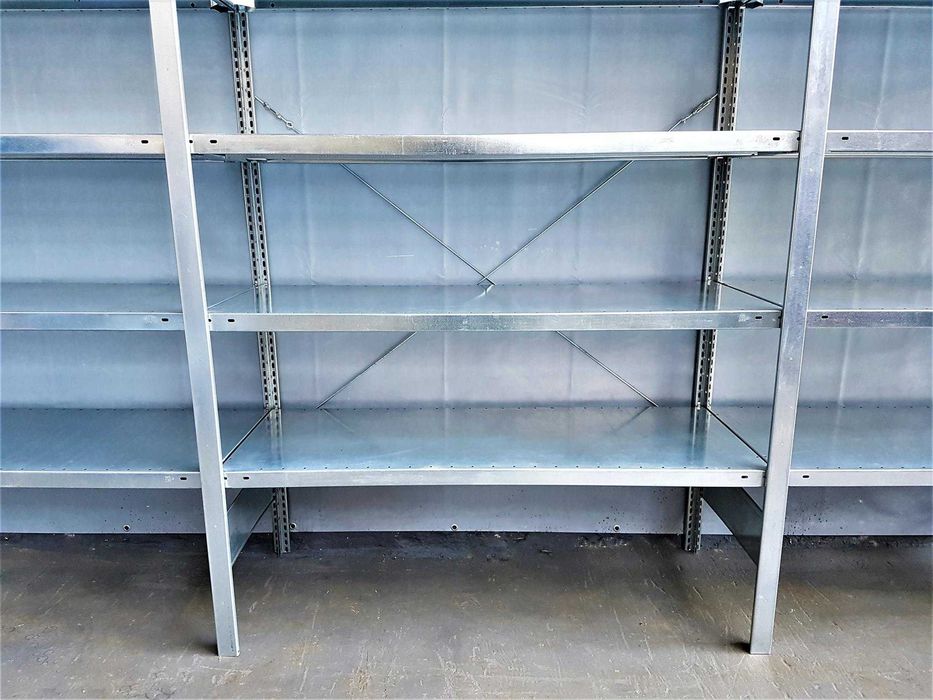 Regał Magazyn 64x185x400cm Metalowy Półka Ocynk Garaż Piwnica Warsztat