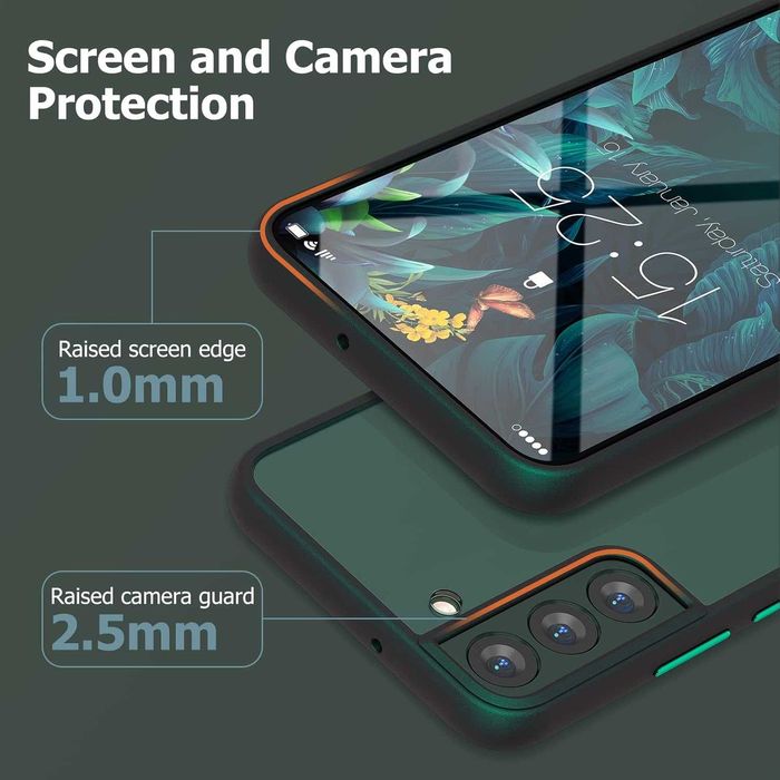 MATEPROX etui do Samsung Galaxy S22 pancerne przeźroczyste zielone