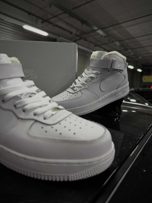 ХУТРО! Зимові Nike Air Force 1 White 36 37 38 41 42 43 44 45 46 найк