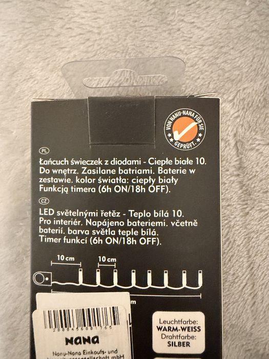 Łańcuch LED -ciepłe światła