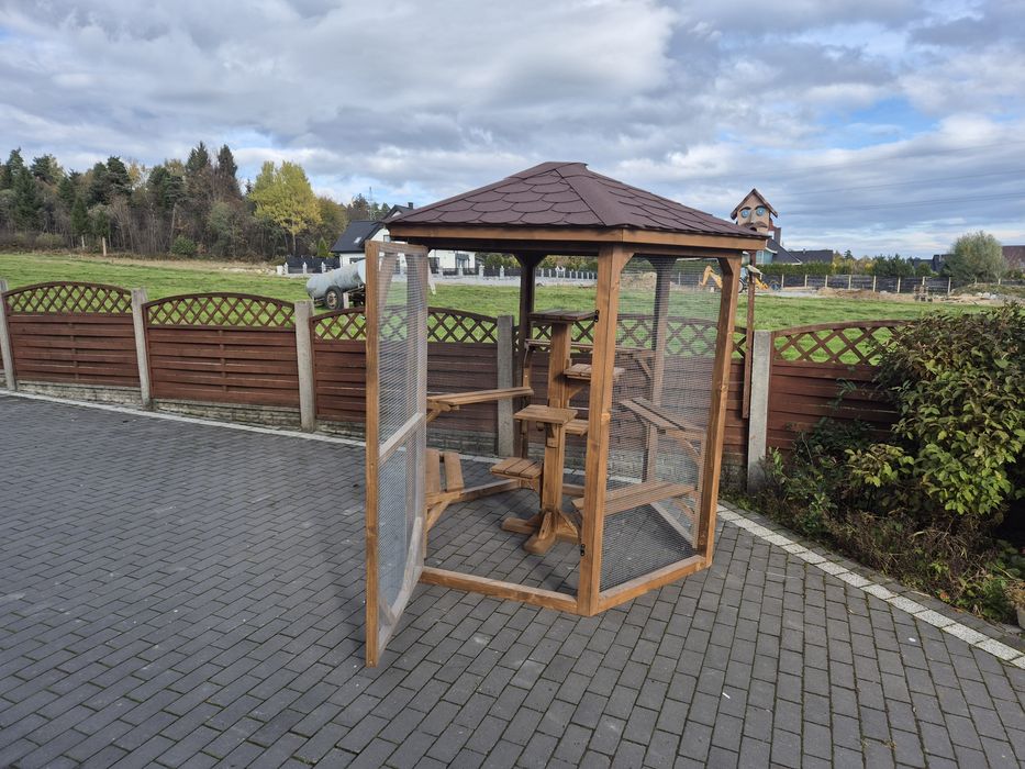 Woliera dla kota szesciokatna