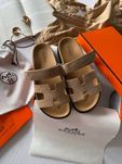 р36-39 Шльопанці Hermes Chypre Apricot Sandals Beige