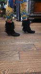 Buty kozaki czarne zamszowe 38