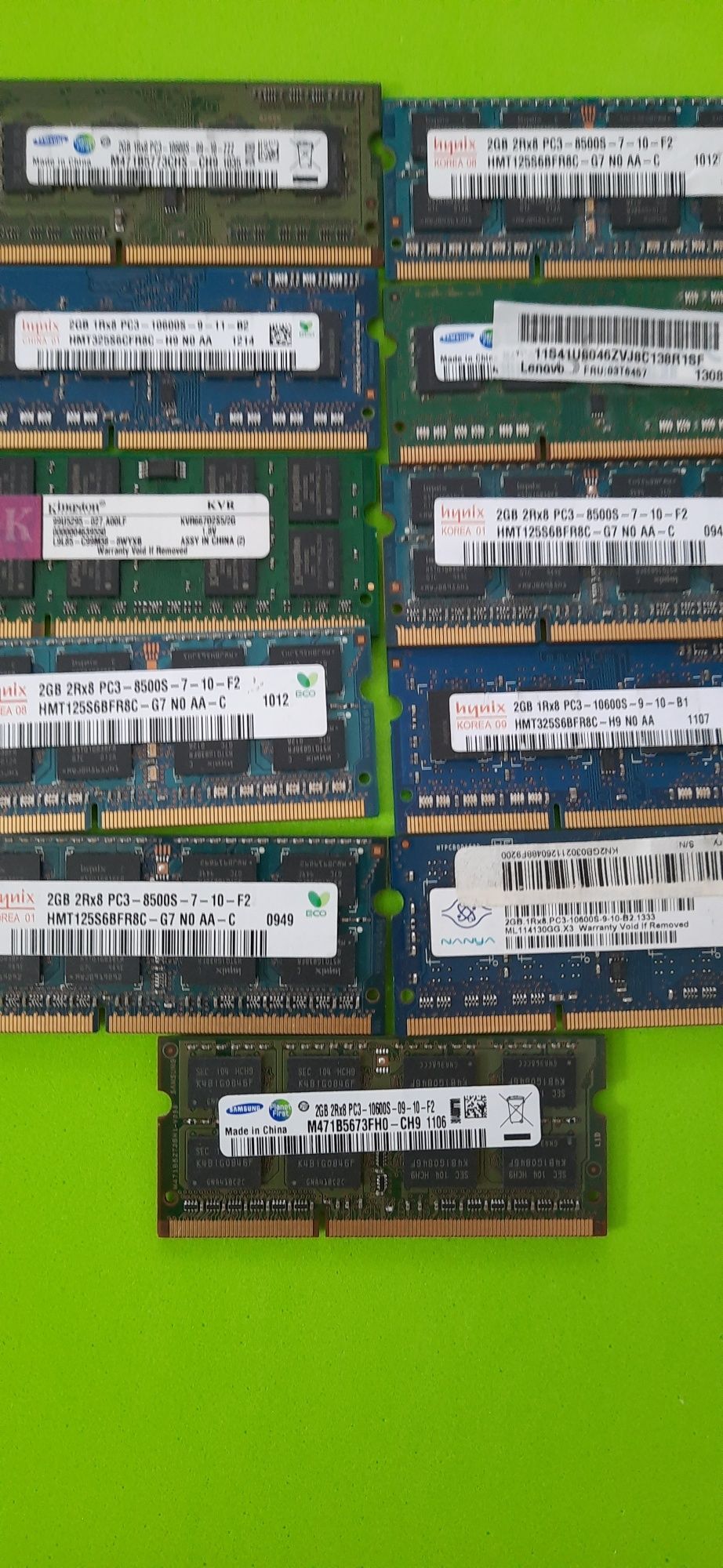 Memorias/Rams SO-DIMM de 2Gb DDR3  P/PORTÁTIL - Unid.