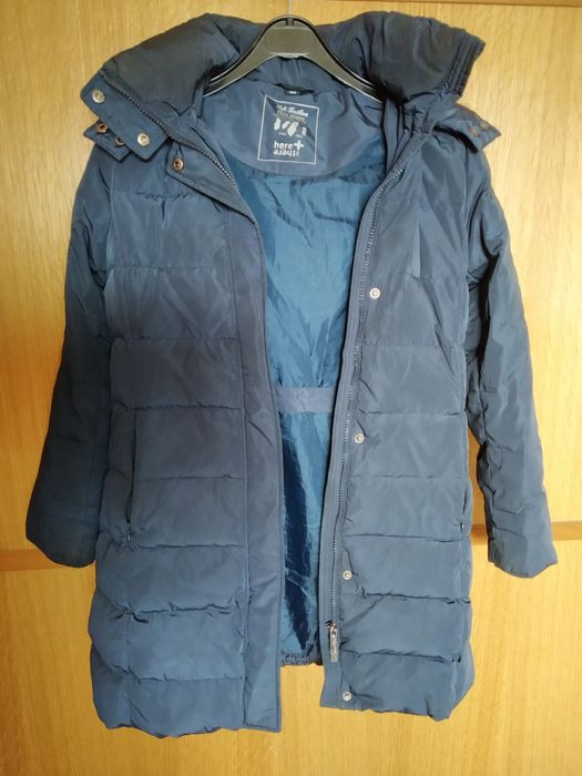Parka azul escuro tamanho 10 anos C&A