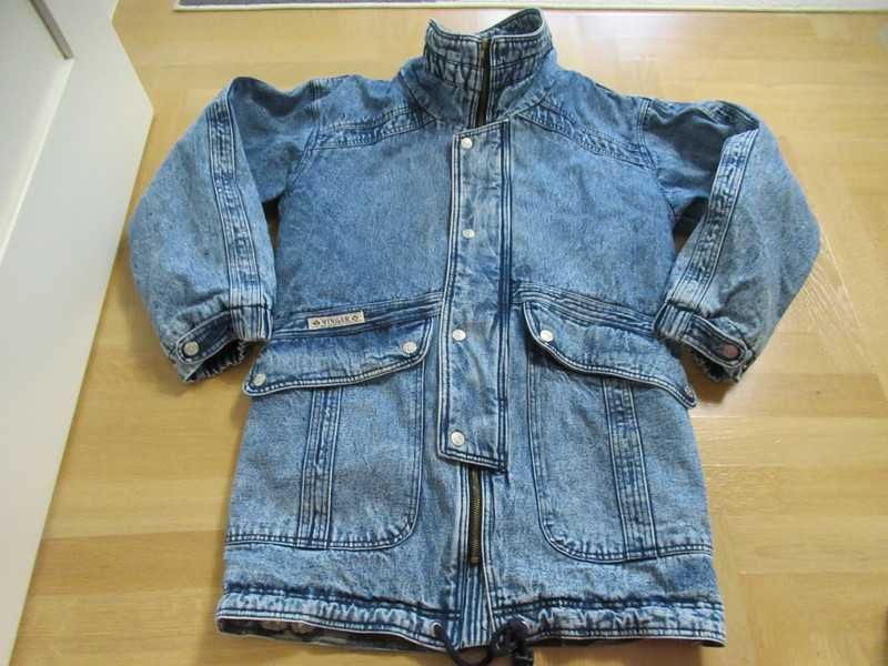 Vingar vintage jeans kurtka pilot ocieplana zimowa S 36 38