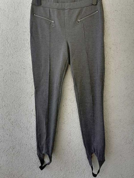 Spodnie elastyczne ze strzemionami z wiskozy r L