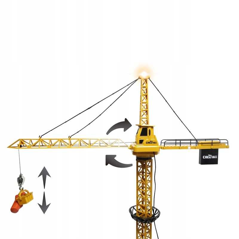 DŹWIG STEROWANY Pilotem DUŻY Żuraw 128 cm GIGANT Prezent dla Dziecka