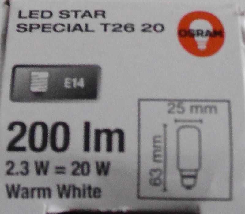 Żarówka LED OSRAM Mini E14 T26 2,3W 2700K 200lm