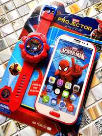 Projektor-zegarek z telefonikiem zestaw Spider-Man nowe zabawki