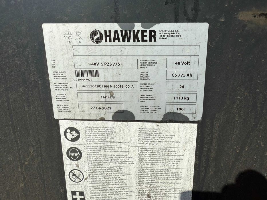 Bateria trakcyjna 5Pzs/48v/775Ah