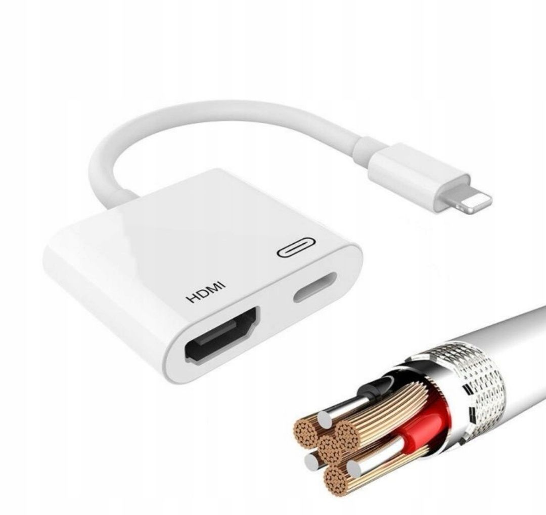 Adapter  Przejściówka LIGHTNING HDMI AV iPad iPhone