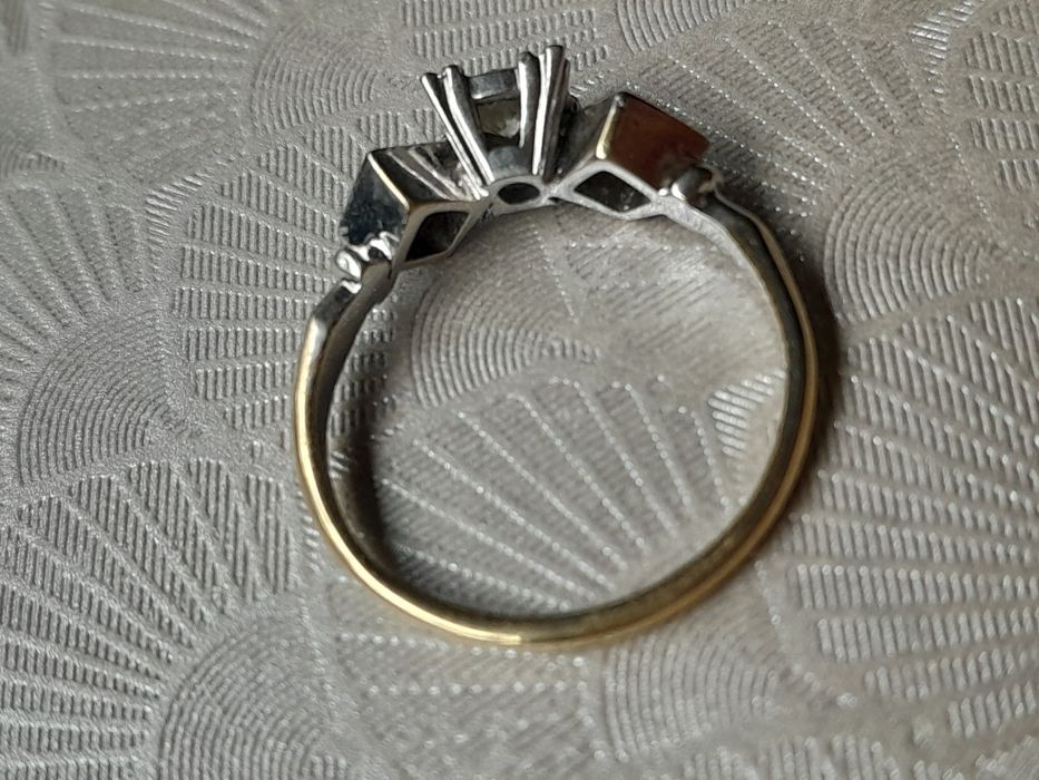 R.13 Pierścionek Art Deco Diamenty 0.34ct Złoto 585 Srebro WYCENA