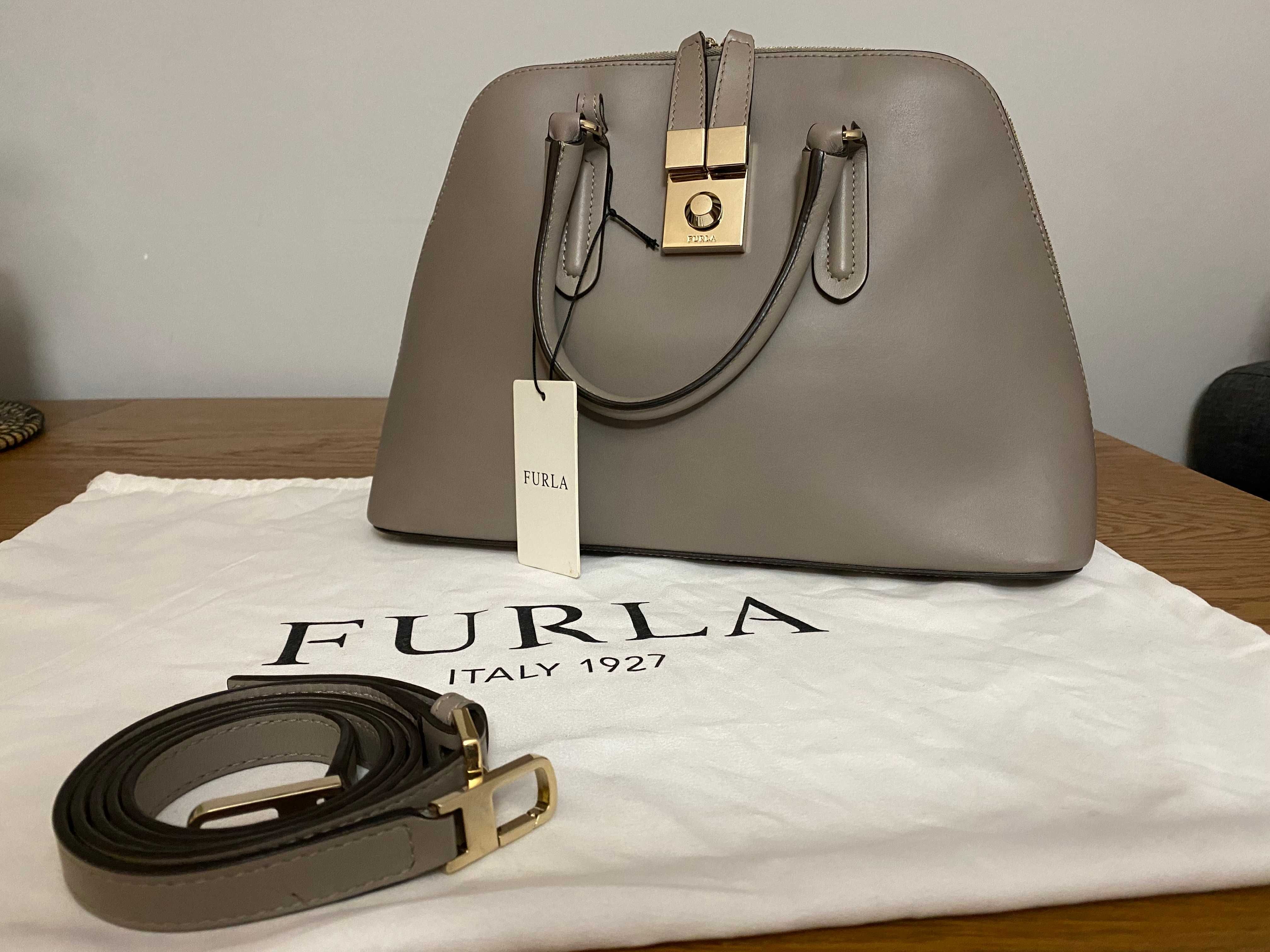 Torebka FURLA Milano 886485 B BKV7 VFO Sabbia Beżowa Skórzana