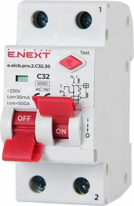 Wyłącznik różnicowo-nadprądowy ELCB PRO 2р, 32А, C, 30mА