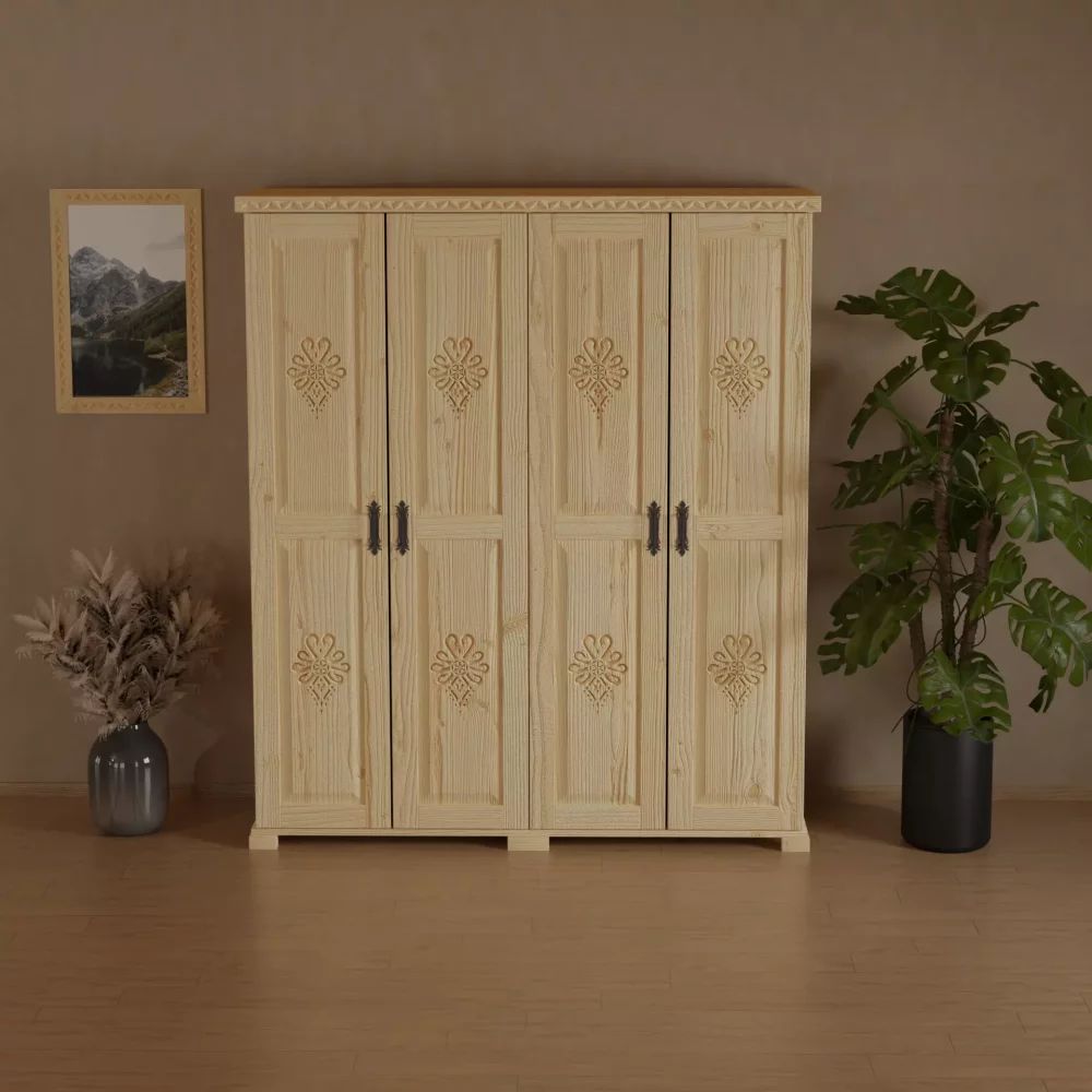 Szafa w stylu góralskim 160cm, 4x drzwi !PRODUCENT!