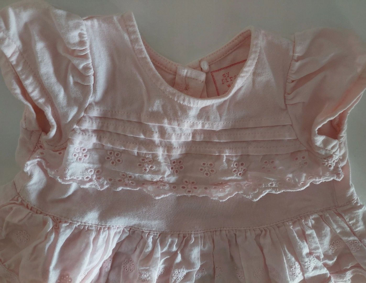 Vestido Rosa C/ Bordados P/ Bebé - Menina 3/6 Meses - 24 horas