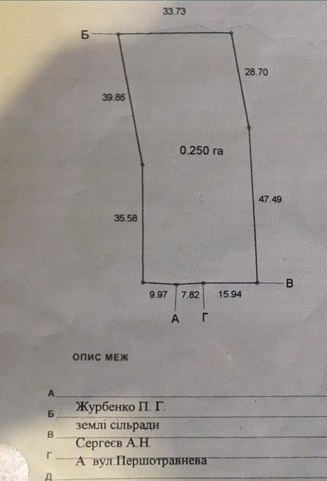 Продам участок 25 соток. село Заречье. Обуховский р-н (Васильковский).